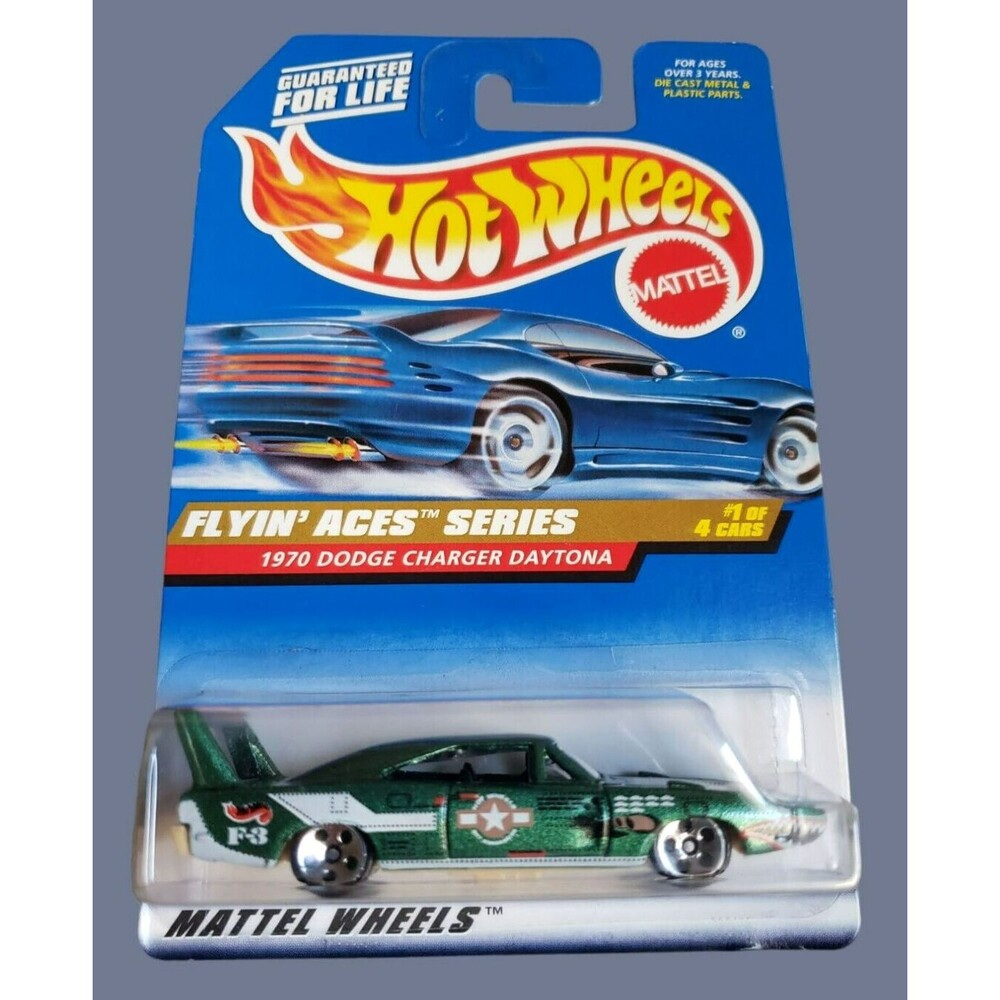 1998 Hot Wheels '70 DODGE CHARGER DAYTONA Green 737 FLYING ACES SERIES 1/4 W/5SP